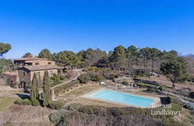 Landhaus kaufen Gaiole in Chianti, Toskana:  RIF 3041 Pool und Gebäude