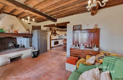 Landhaus kaufen Gaiole in Chianti, Toskana:  RIF 3041 Wohnbereich mit Kamin
