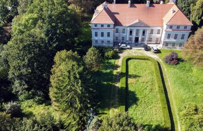 Schloss kaufen Siedlec, Pałac w Siedlcu, Großpolen, Drohnenfoto