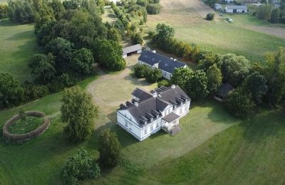 Manoir à vendre Mołomotki-Dwór, Mazovie, Widok na dwór i oficynę
