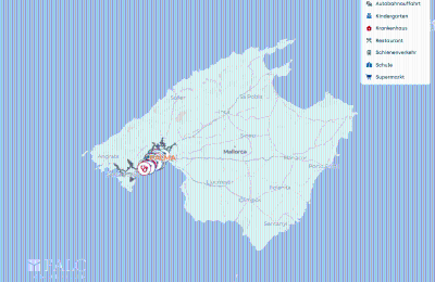 Historische Villa erwerben Mallorca, Serra de Tramuntana, Cas Català, Balearische Inseln, Lageplan