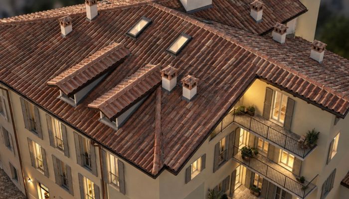 Appartement au dernier étage avec terrasse et classe énergétique A1 dans un palazzo
