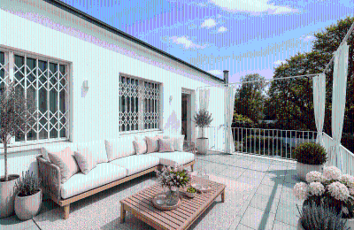 Villa storica in vendita Berlin, Berlino, Terrasse im OG visualisiert